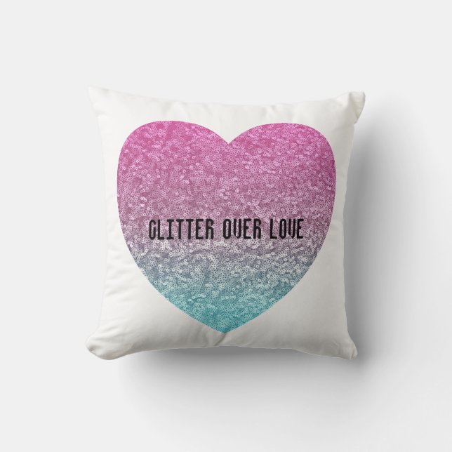 Glitter framför kärlek kudde (Framsida)
