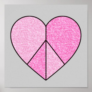 Glitter Fredstecken Heart Poster