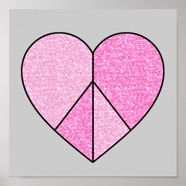Glitter Fredstecken Heart Poster (Framsidan)