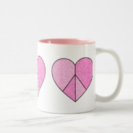 Glitter Fredstecken Hearts Två-Tonad Mugg