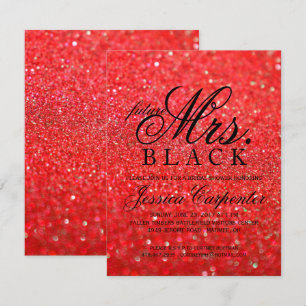 Glitter Future Mrs Red Inbjudningar