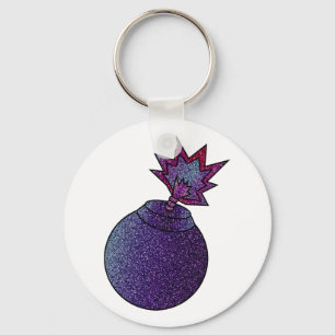 Glitter Galaxy Bomb Nyckelring
