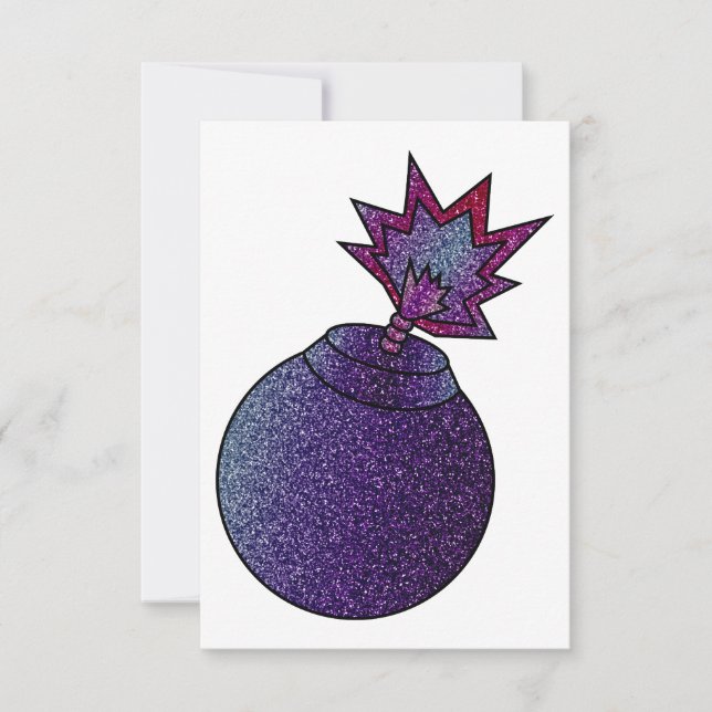 Glitter Galaxy Bomb Tack Kort (Framsida)