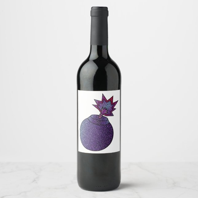 Glitter Galaxy Bomb Vinflaska Etikett (Framsida)