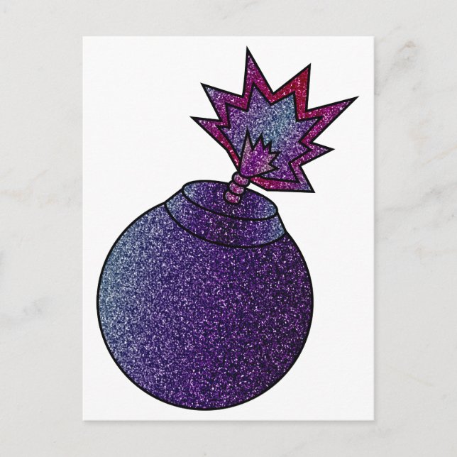 Glitter Galaxy Bomb Vykort (Framsida)