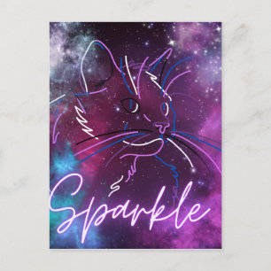 "Glitter" Galaxy Katt Kort