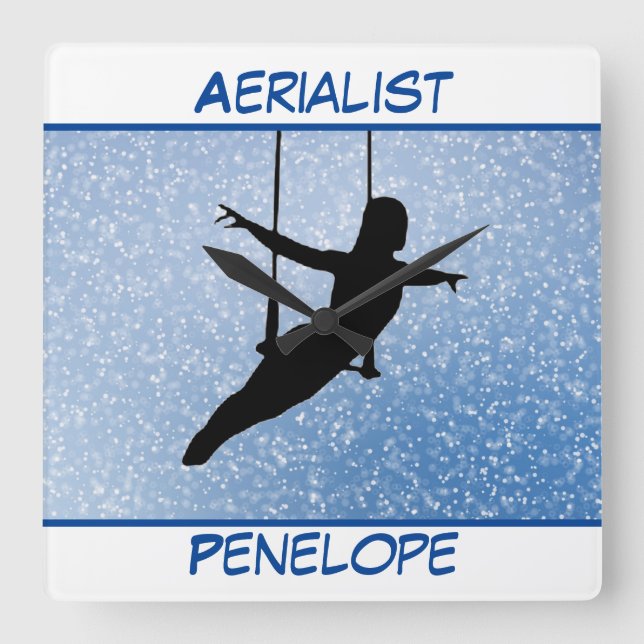 Glitter-gerialist Fyrkantig Klocka (Framsida)