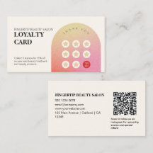 Glitter Girly Beauty Nail Salon Loyalty Card