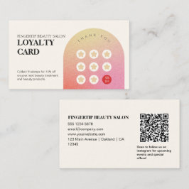 Glitter Girly Beauty Nail Salon Loyalty Card Visitkort