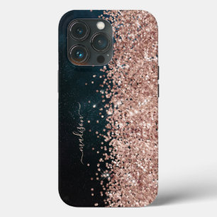 Glitter Girly Modern Glitter Söt 16 Svart Guld
