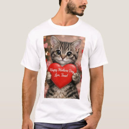 Glitter "Glad mors dag Hjärtiga Kittel T-Shirt