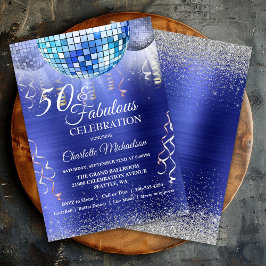 Glitter Glam 50 och Fabulous Blue Disco Boll Inbjudningar
