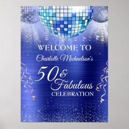 Glitter Glam 50 och Fabulous Blue Disco Boll Poster