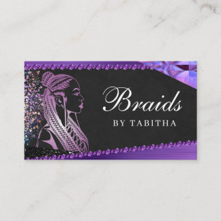 Glitter Glam Abstrakt Modern Hair Braiding Salon Visitkort