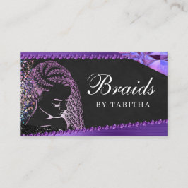 Glitter Glam Abstrakt Modern Hair Braiding Salon Visitkort