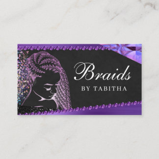 Glitter Glam Abstrakt Modern Hair Braiding Salon Visitkort