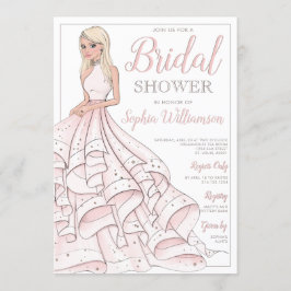 Glitter Glam Blonde Bride Möhippa Inbjudningar