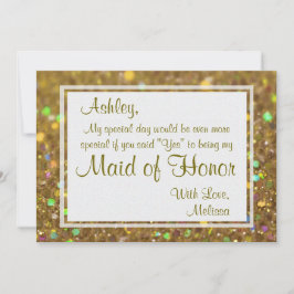 Glitter Glam kommer du att vara min Maid of honor Inbjudningar