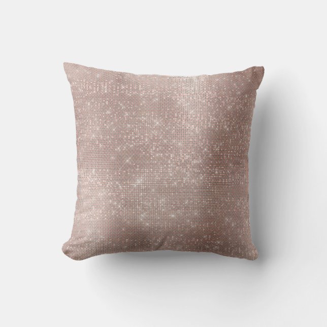 Glitter Glam Ro Guld Sparkly Girly  Sequin Kudde (Framsida)