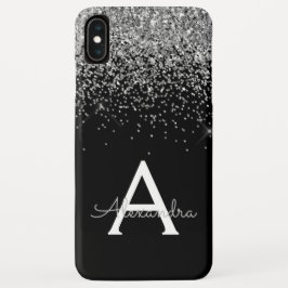 Glitter Glam Silver Black Luxury Monogram