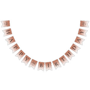 Glitter Glam Sweet 16 Ro Guld Glitter födelsedag Vimplar