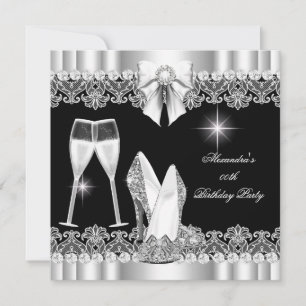 Glitter Glamour Höga Klackar Silver Svart Champagn Inbjudningar