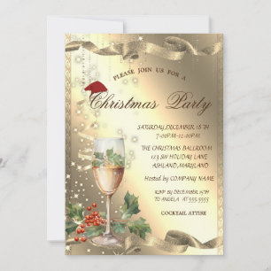 Glitter,Glas,Julbär Corporate julfirande Inbjudningar