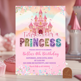 Glitter Glitter Fourever en prinsessa födelsedag Inbjudningar
