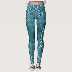Glitter Glitz gnistra glam personlig citat Leggings