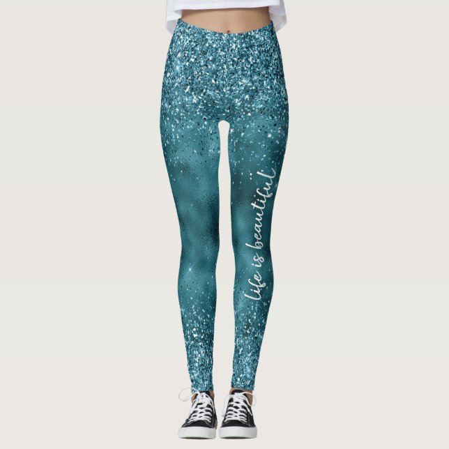 Glitter Glitz gnistra glam personlig citat Leggings (Framsida)