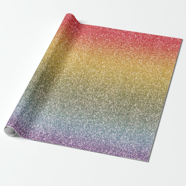 Glitter Glitz Rainbow Presentpapper (Utrullad)