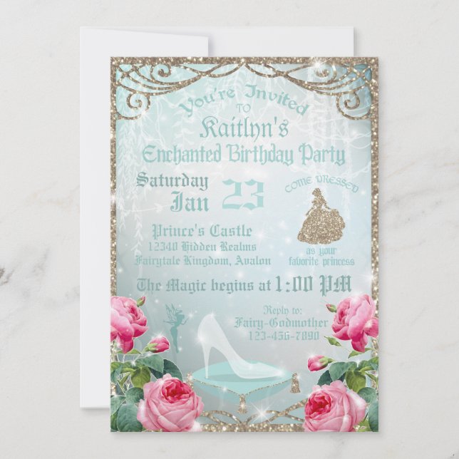 Glitter Gnistra Cinderella Glass Slipper Birthday (Framsida)