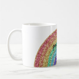Glitter Gnistra Guld Rainbow Kaffemugg