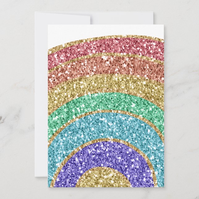 Glitter Gnistra Guld Rainbow Kort (Framsida)