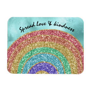 Glitter Gnistra Guld Rainbow Magnet