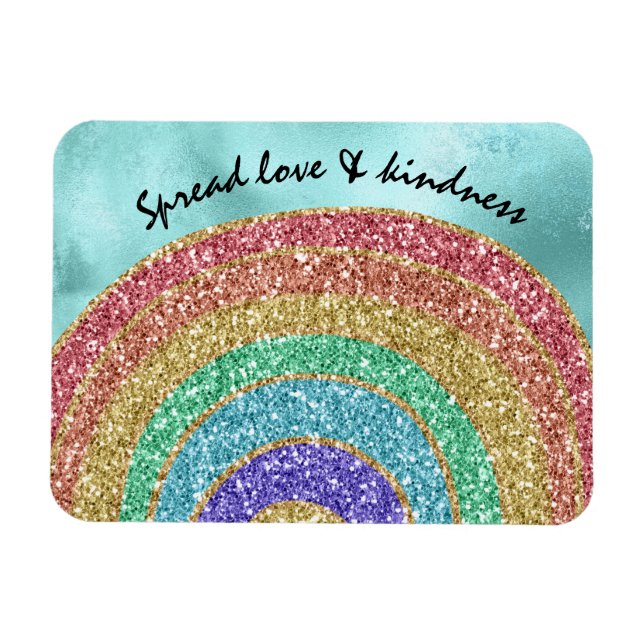Glitter Gnistra Guld Rainbow Magnet (Horisontell)