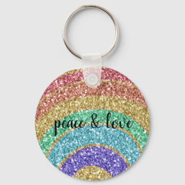 Glitter Gnistra Guld Rainbow Nyckelring