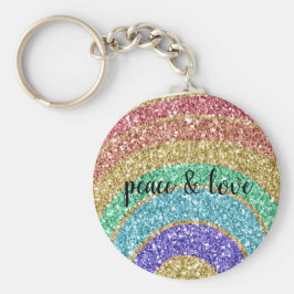 Glitter Gnistra Guld Rainbow Nyckelring