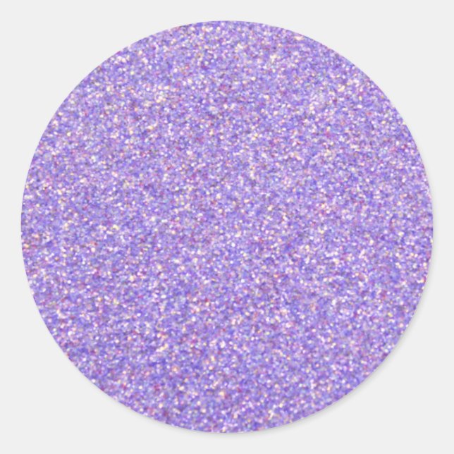 Glitter Gnistra Lila Runt Klistermärke (Framsida)
