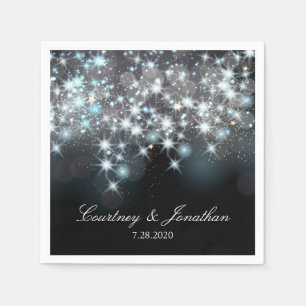 Glitter Gnistra Ljus Elegant Glamous Bröllop Pappersservett