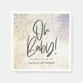Glitter gnistra om babyduschen party pappersservett
