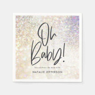 Glitter gnistra om babyduschen party pappersservett