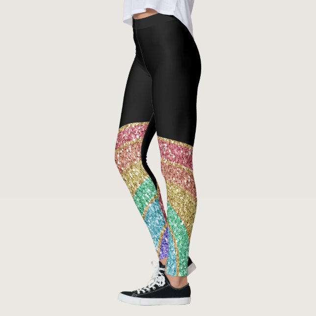 Glitter Gnistra Rainbow Leggings (Vänster)