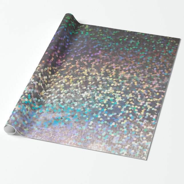 Glitter gnistra sequin confietti multifärgad print presentpapper (Utrullad)