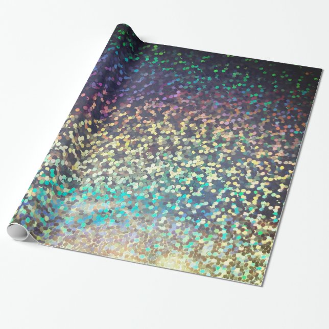 Glitter gnistra sequin confietti multifärgad print presentpapper (Utrullad)
