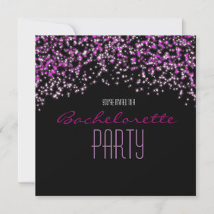 Glitter Gnistra Svart Rosa Glam Fests Inbjudningar