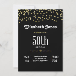 Glitter Gold 50-årsfirande Inbjudan