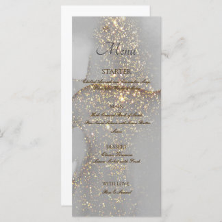 Glitter Gold Alcohol Ink Chic Flat Menu Meny