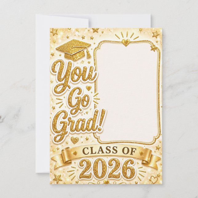 Glitter/Gold Examen 2026 Annonsering Meddelande (Framsida)