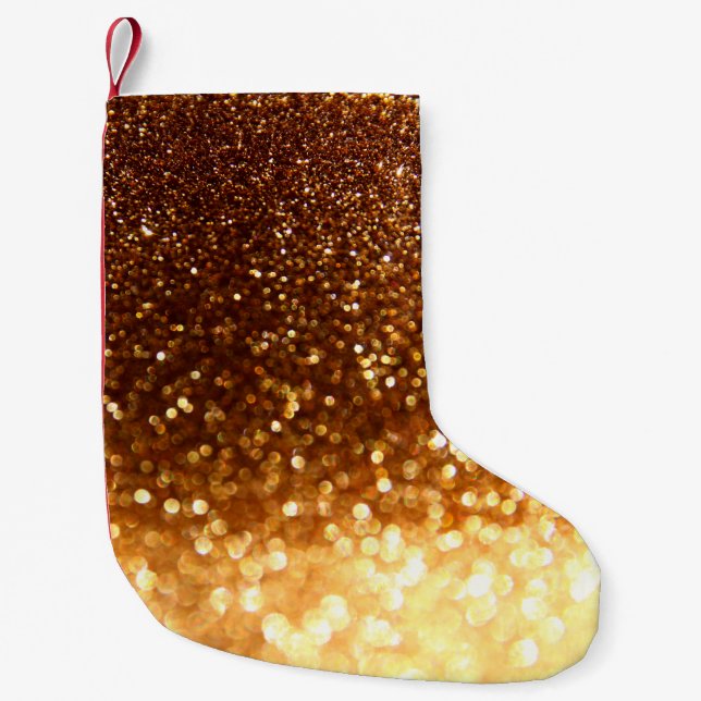 Glitter golden ljus liten julstrumpa (Framsidan)